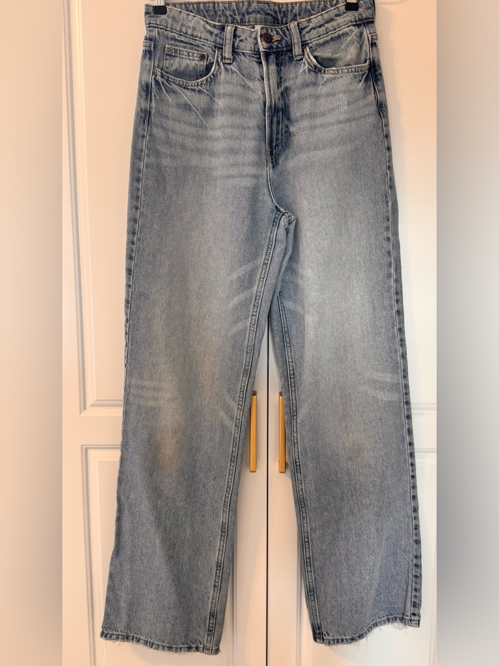 H&M &Denim 90s Vintage Style Light Wash Straight Jeans Size